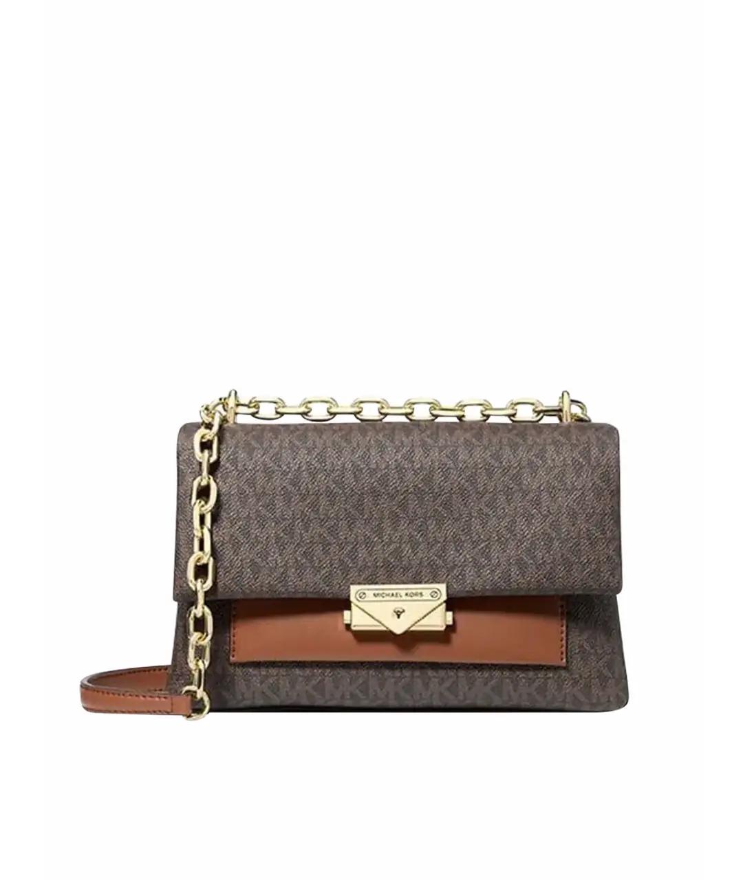 MICHAEL KORS Коричневая кожаная сумка через плечо, фото 7