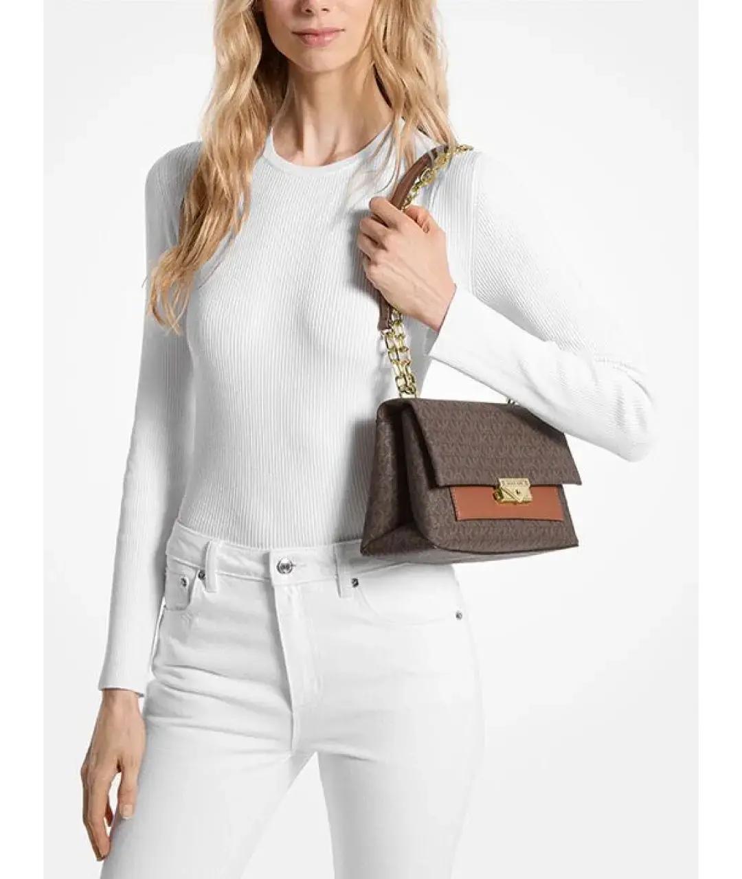 MICHAEL KORS Коричневая кожаная сумка через плечо, фото 3