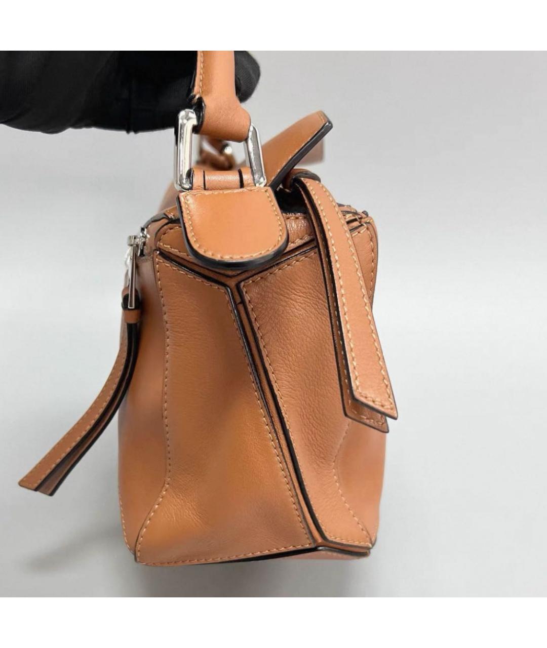 LOEWE Коричневая кожаная сумка через плечо, фото 3