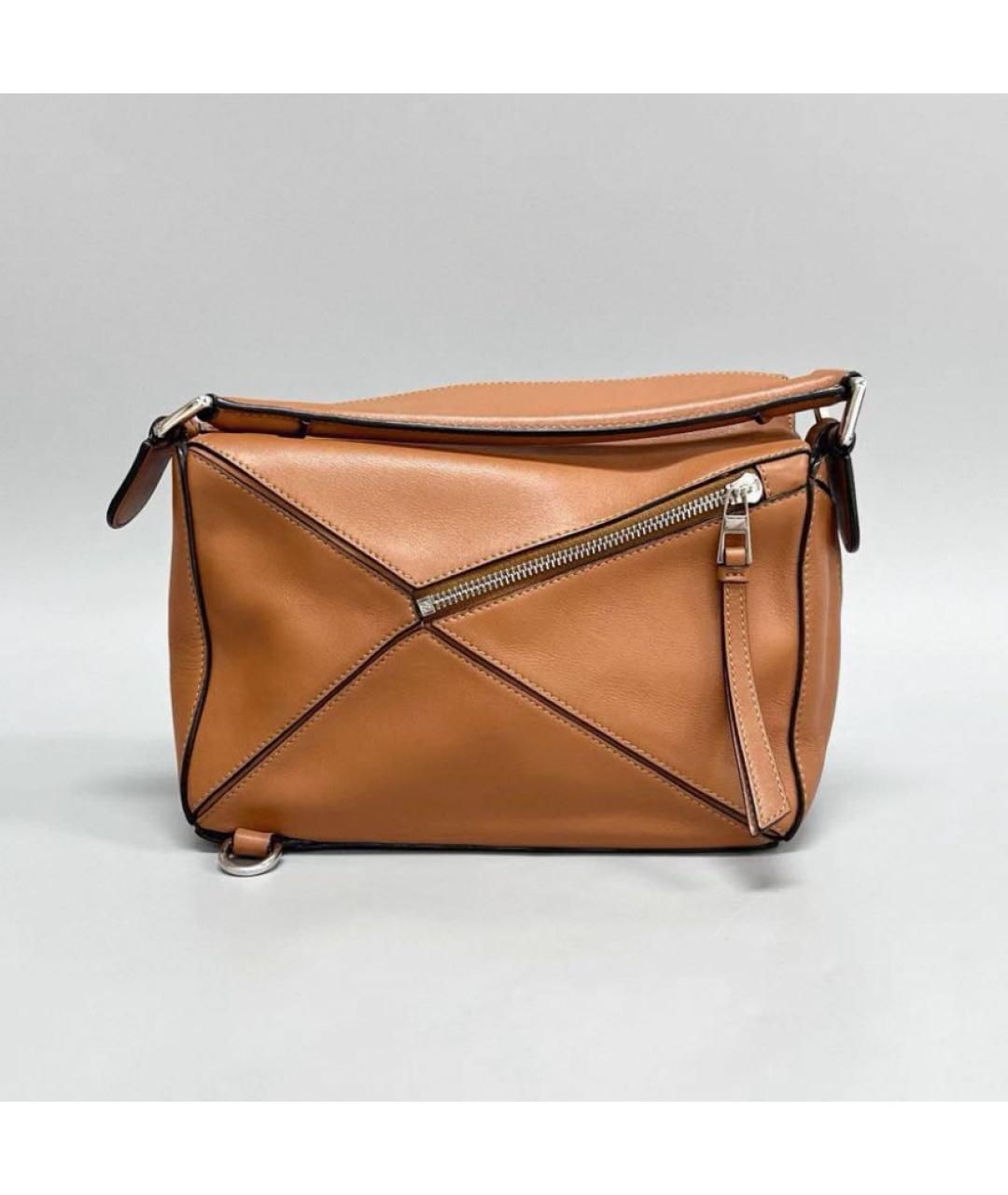 LOEWE Коричневая кожаная сумка через плечо, фото 2