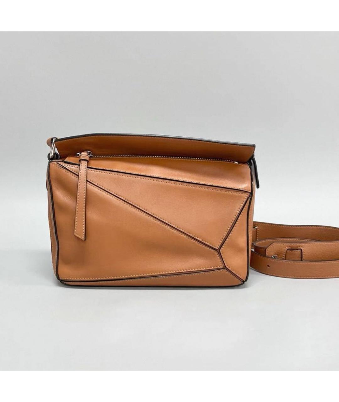 LOEWE Коричневая кожаная сумка через плечо, фото 5