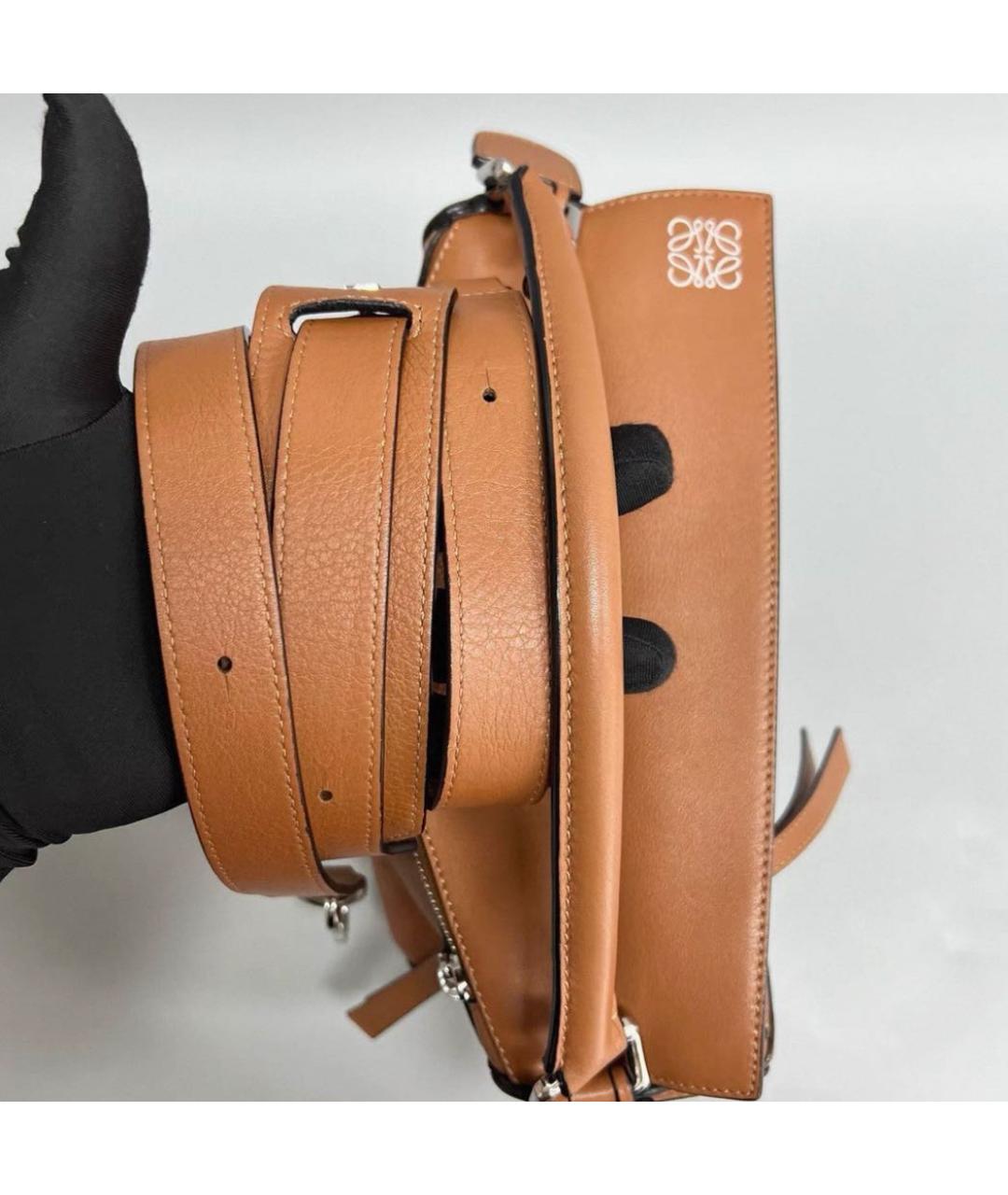 LOEWE Коричневая кожаная сумка через плечо, фото 4