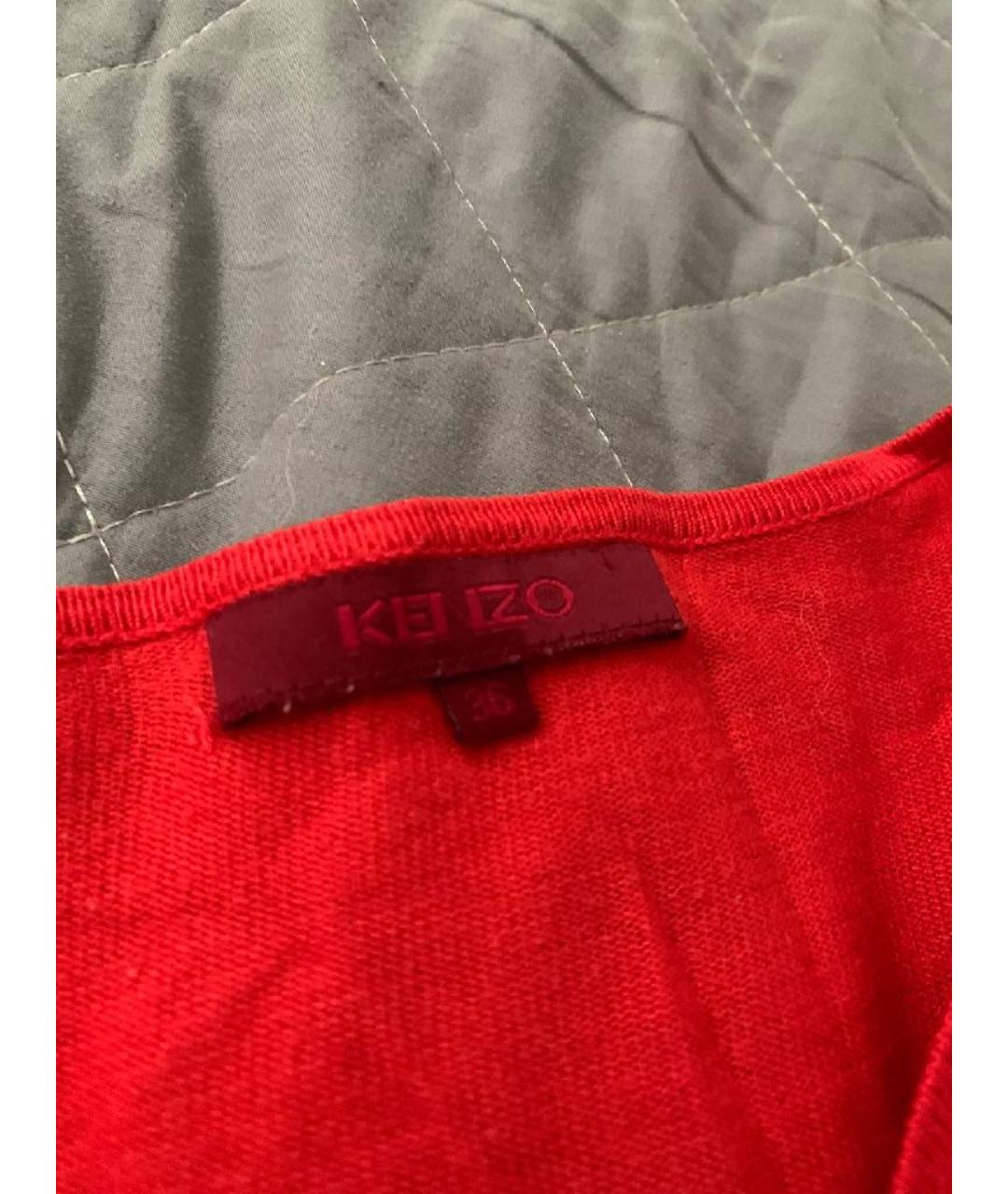 KENZO Красный хлопковый кардиган, фото 3