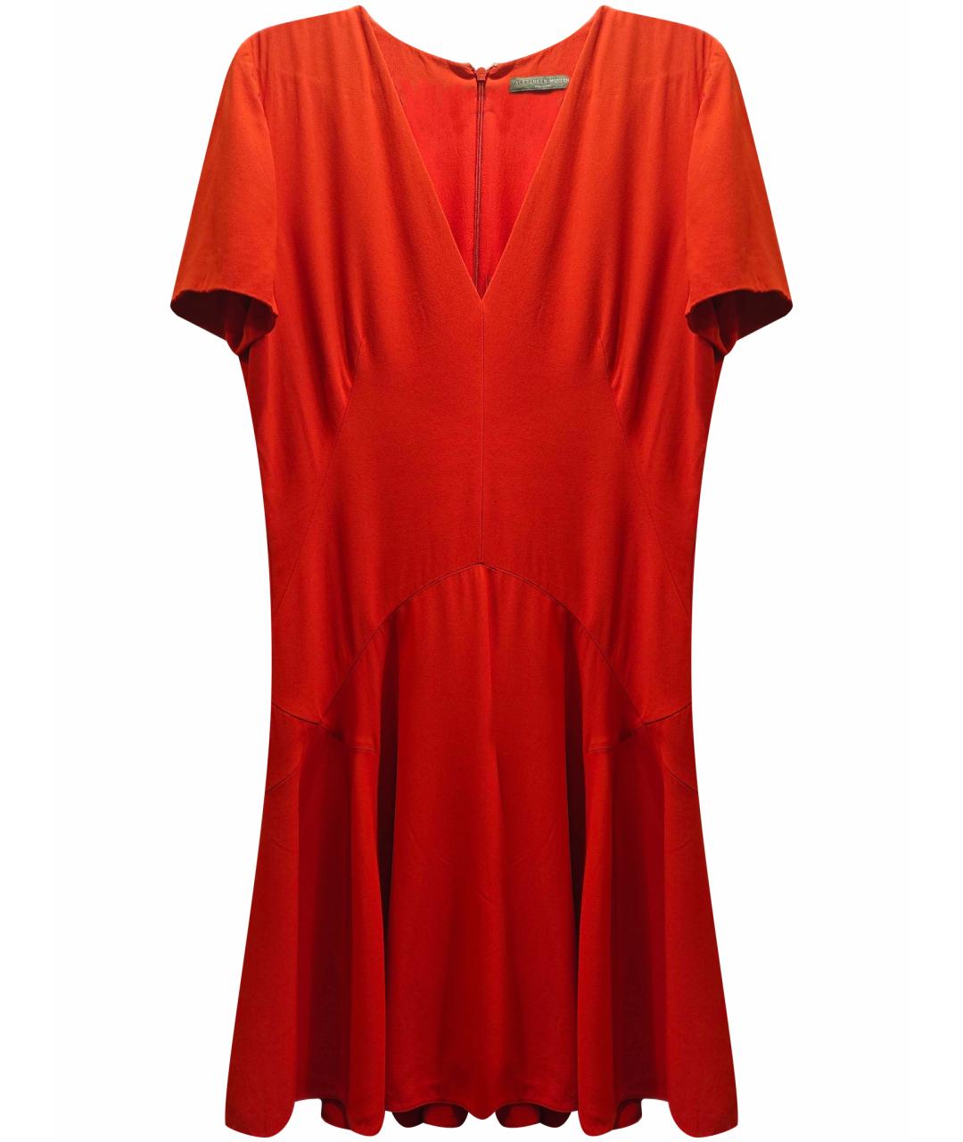 ALEXANDER MCQUEEN Красное шелковое вечернее платье, фото 1