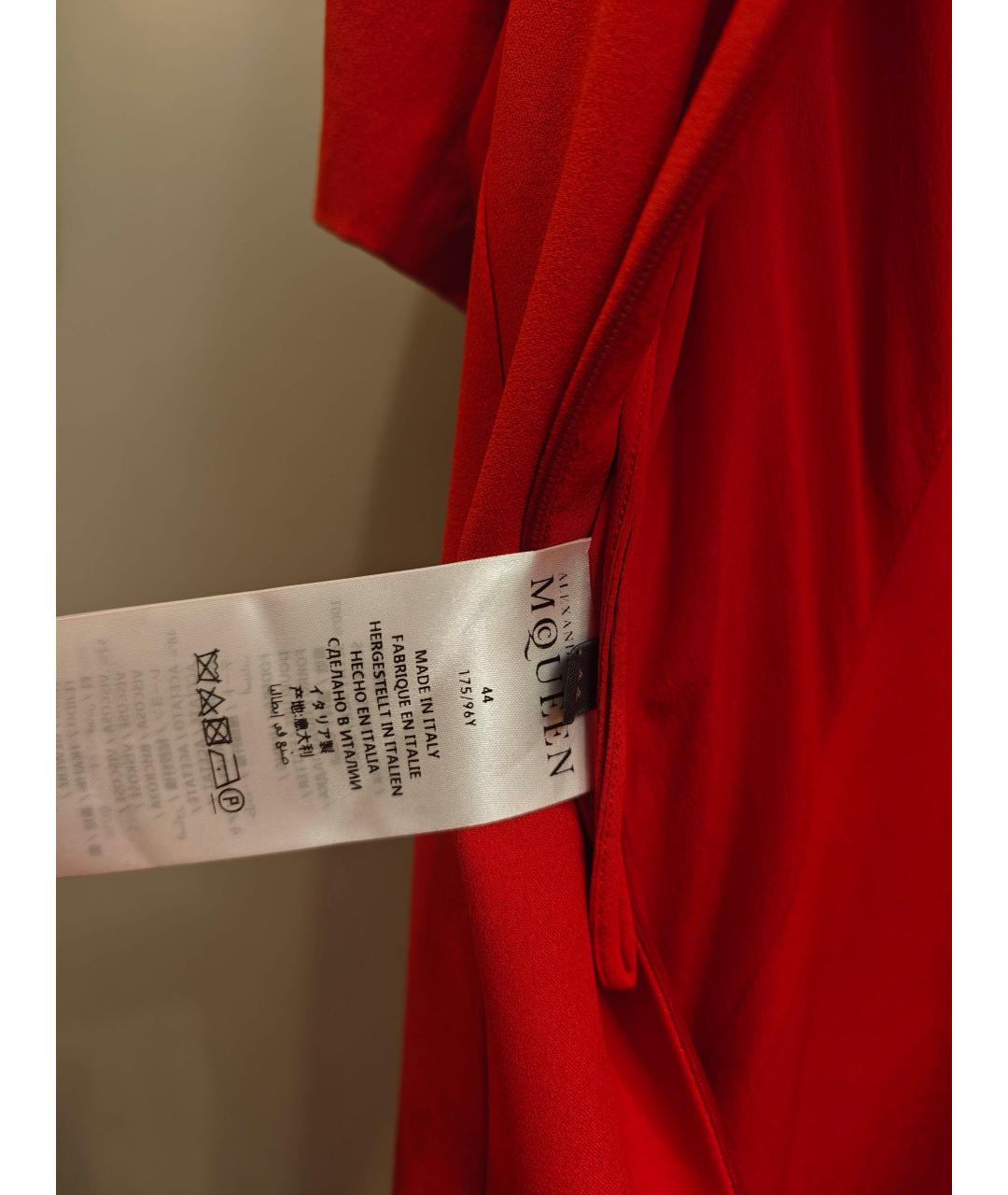 ALEXANDER MCQUEEN Красное шелковое вечернее платье, фото 5