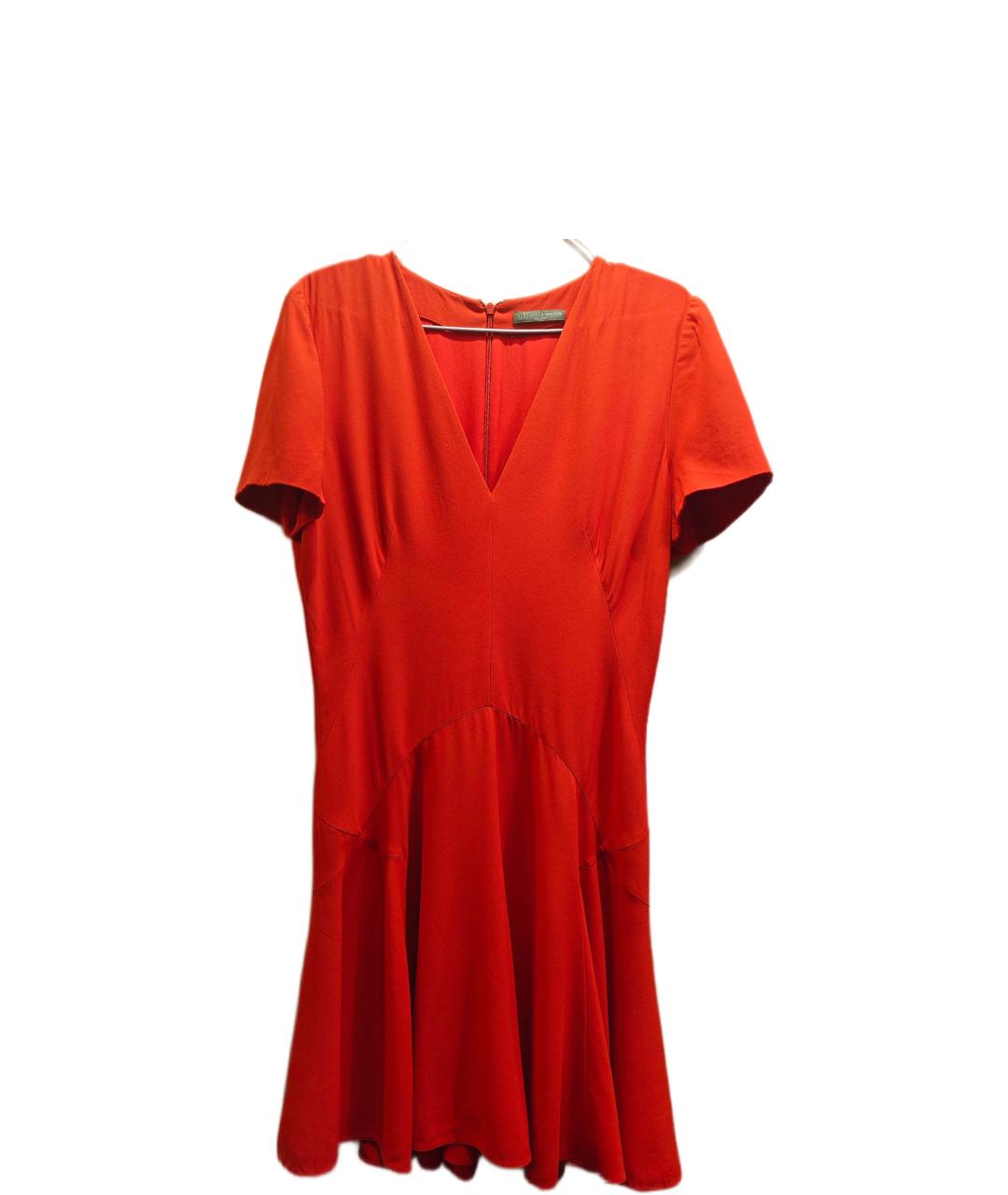 ALEXANDER MCQUEEN Красное шелковое вечернее платье, фото 7