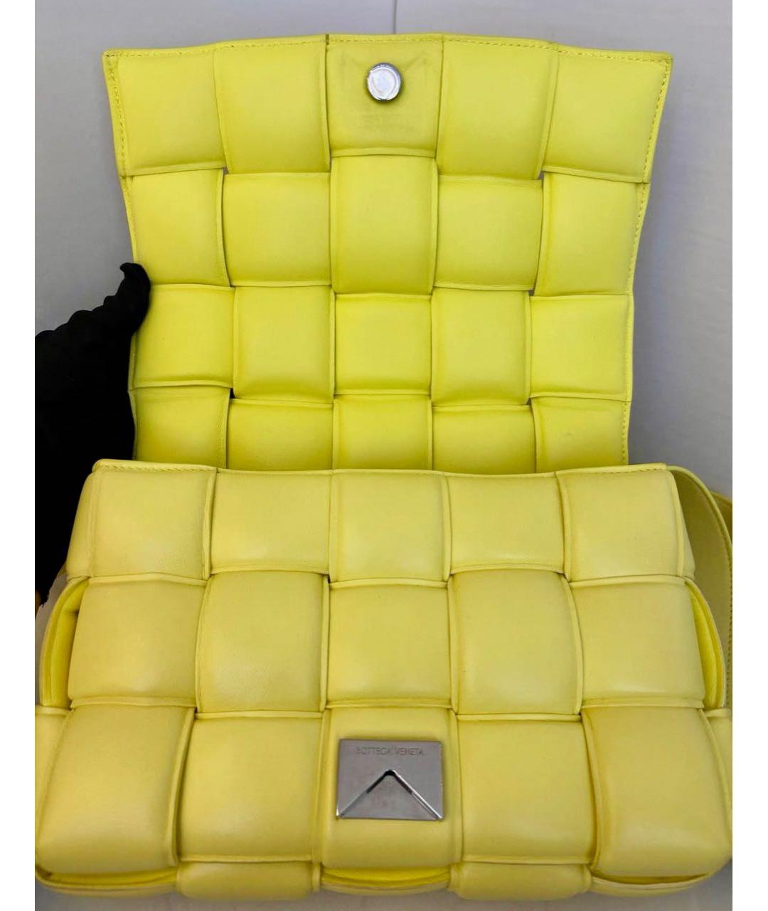 BOTTEGA VENETA Желтая кожаная сумка через плечо, фото 4