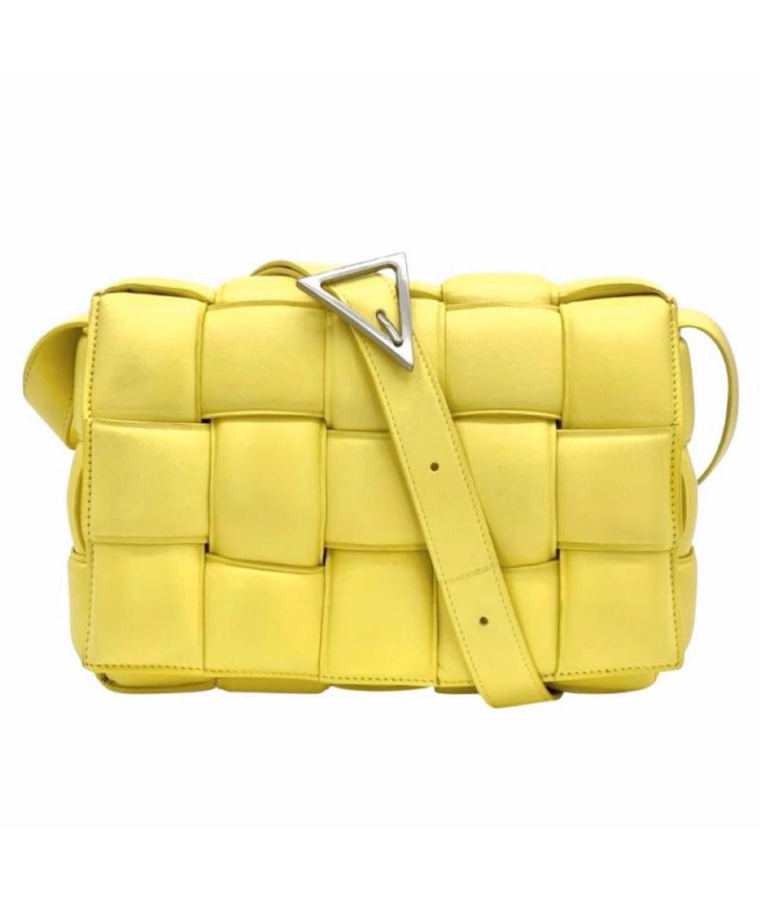 BOTTEGA VENETA Желтая кожаная сумка через плечо, фото 9