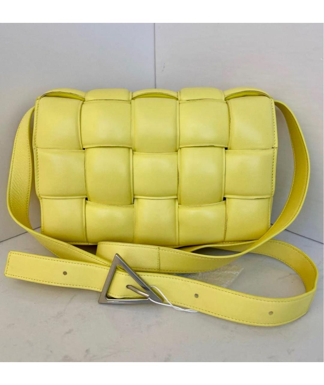 BOTTEGA VENETA Желтая кожаная сумка через плечо, фото 2