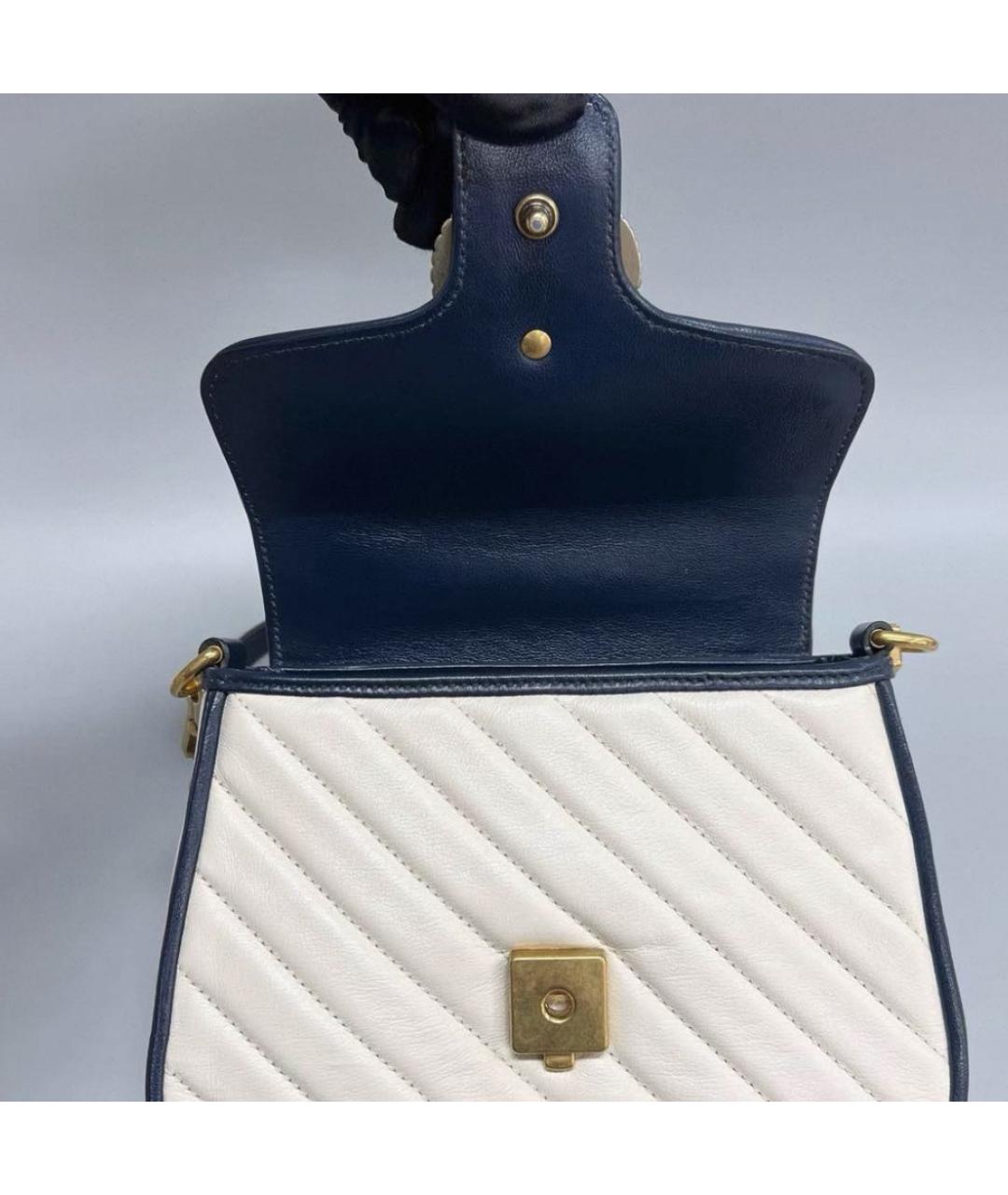 GUCCI Белая кожаная сумка через плечо, фото 3