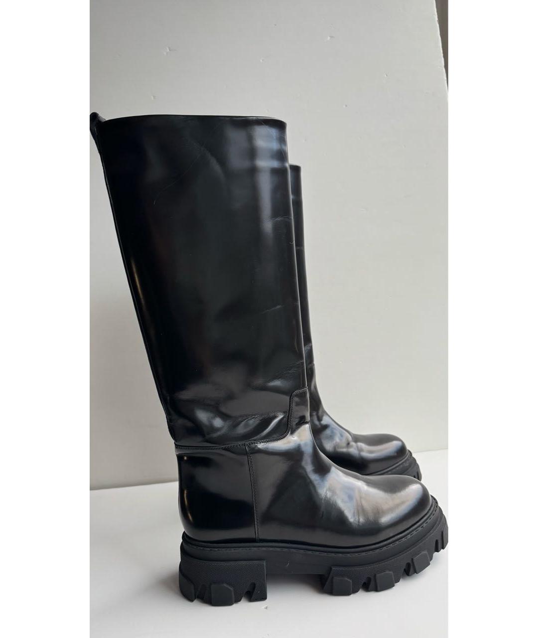 GIA COUTURE Черные кожаные сапоги, фото 4