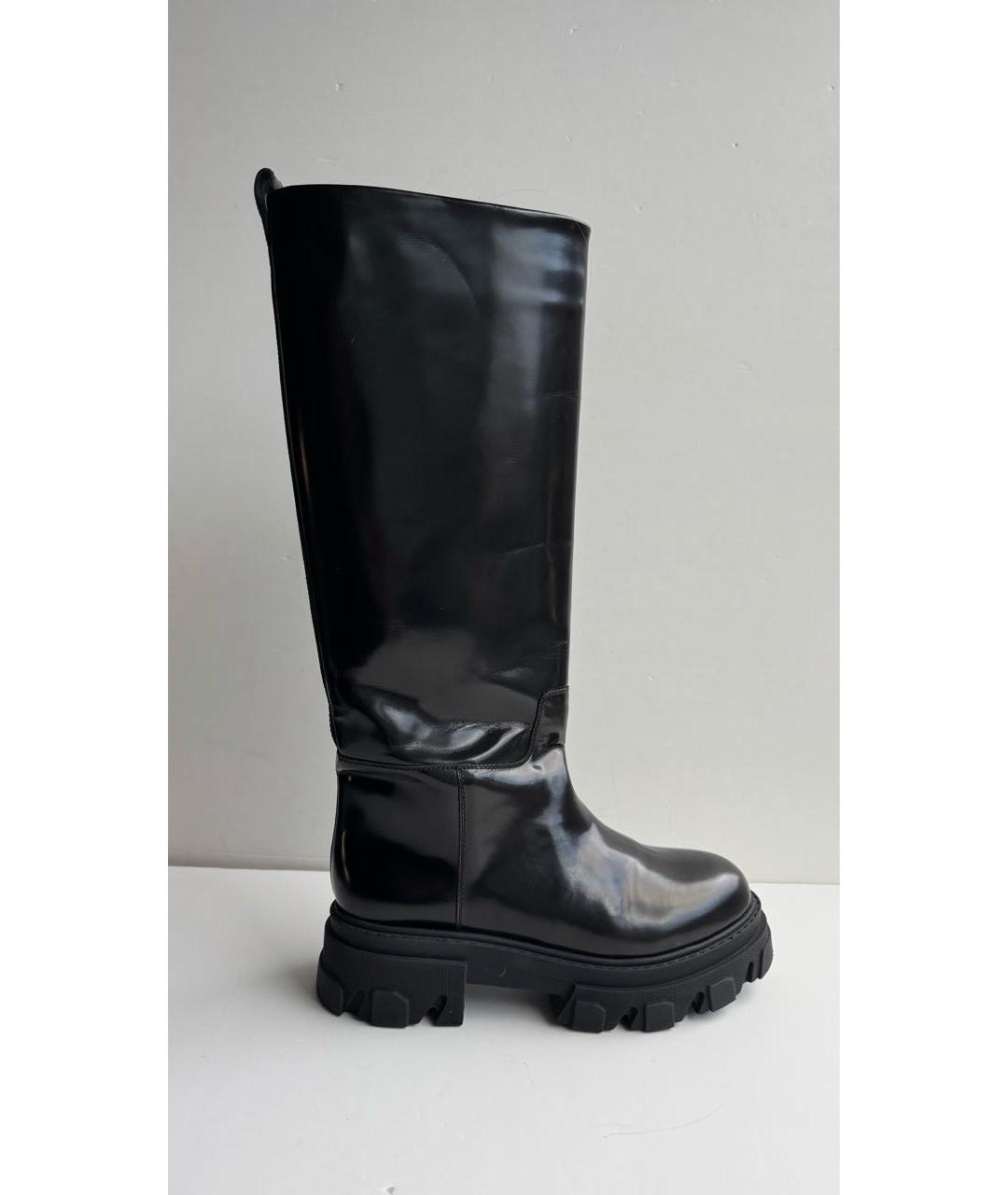 GIA COUTURE Черные кожаные сапоги, фото 8