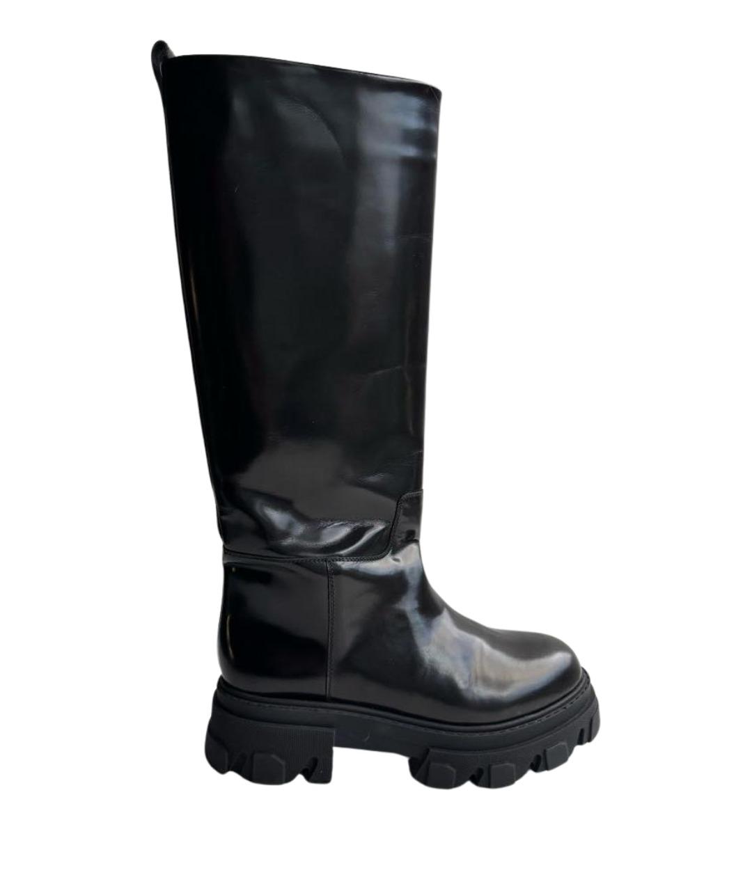 GIA COUTURE Черные кожаные сапоги, фото 1