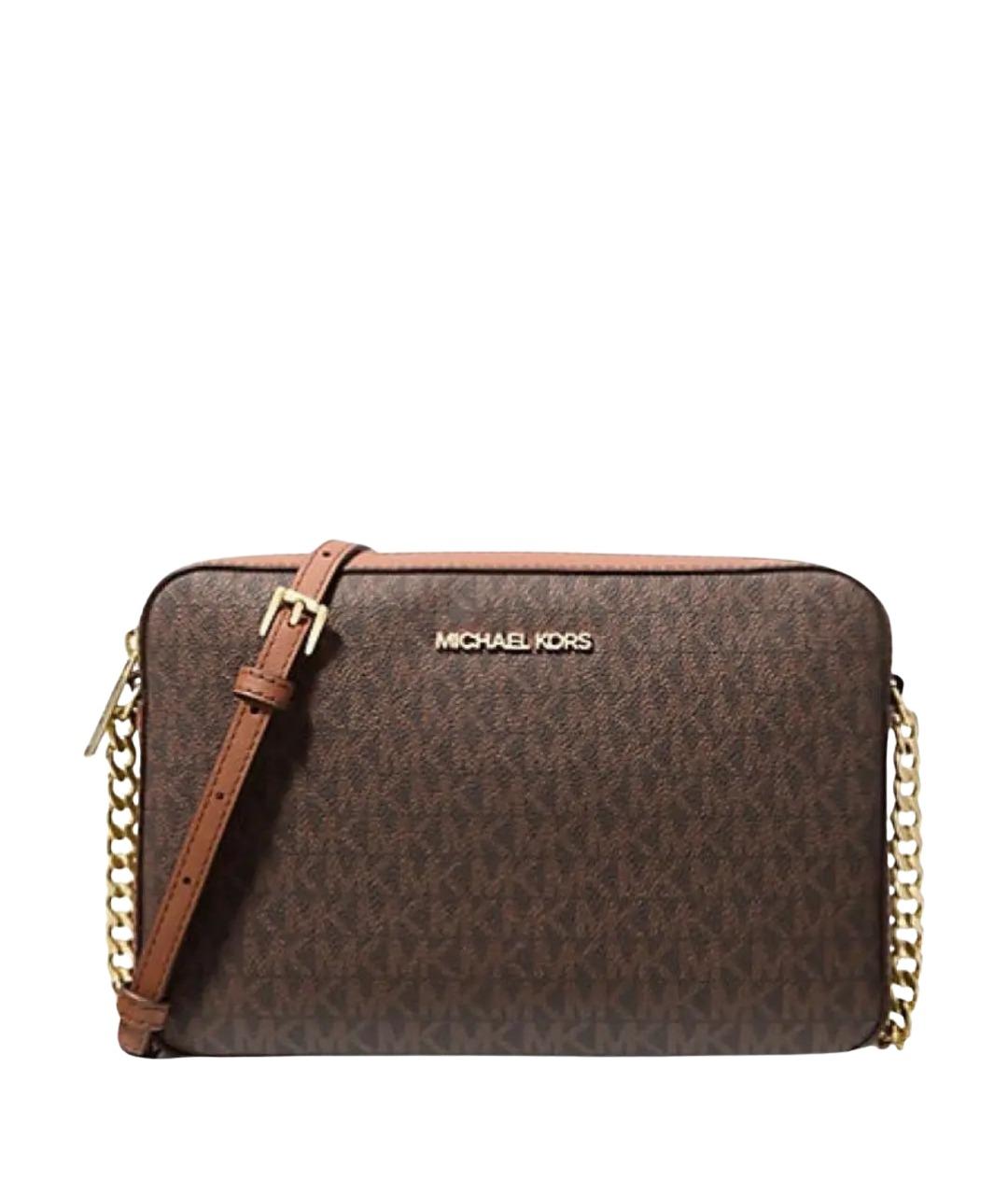 MICHAEL KORS Коричневая кожаная сумка через плечо, фото 1