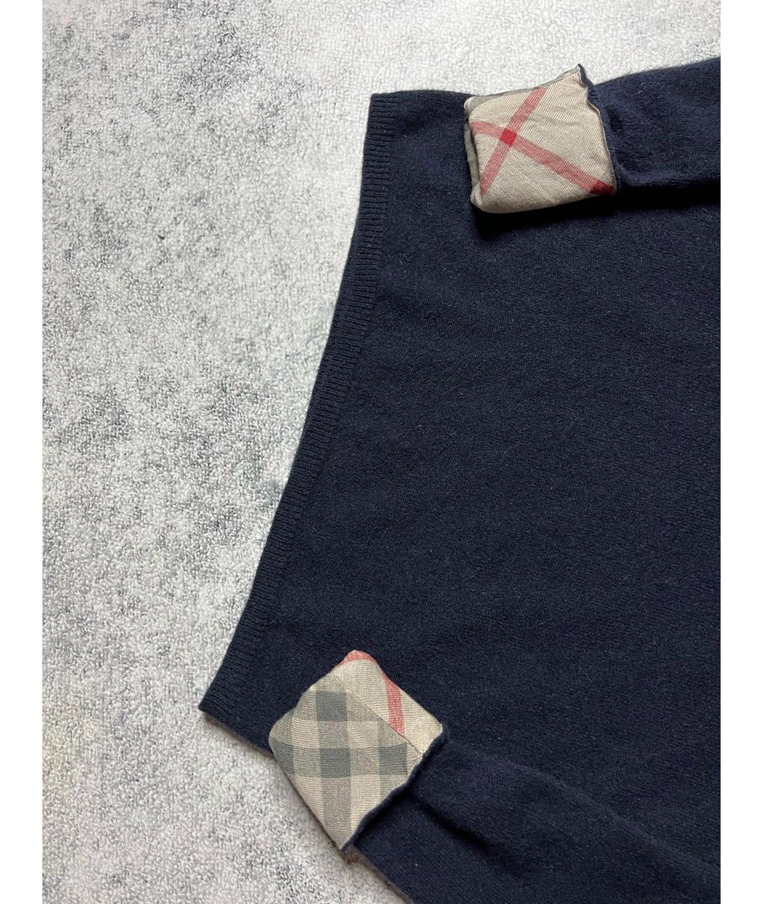 BURBERRY Темно-синий кашемировый джемпер / свитер, фото 5