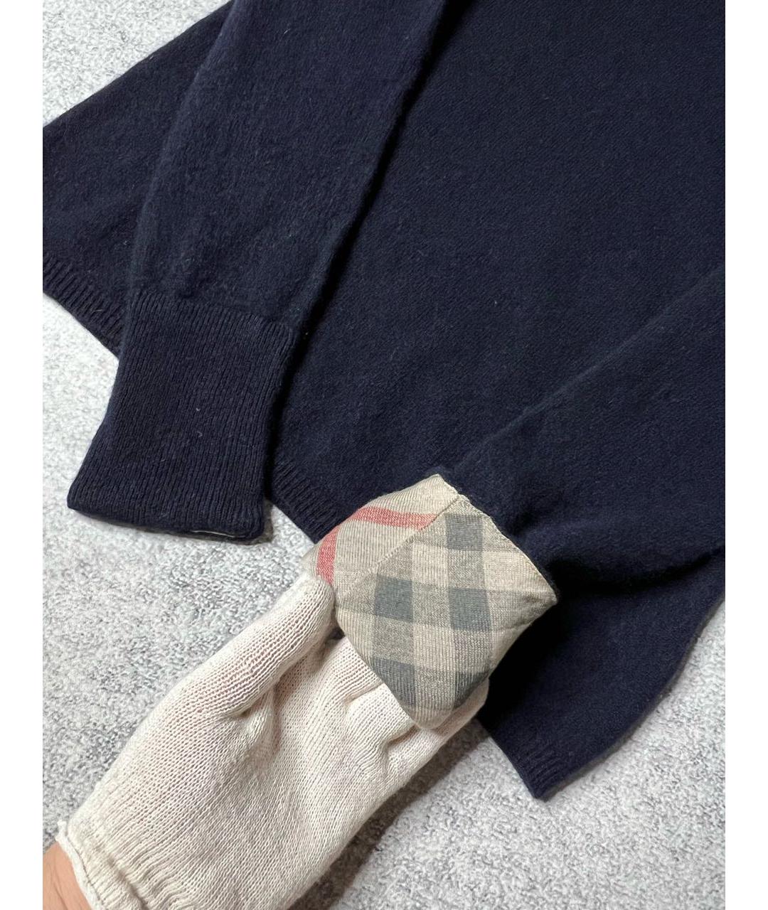 BURBERRY Темно-синий кашемировый джемпер / свитер, фото 7