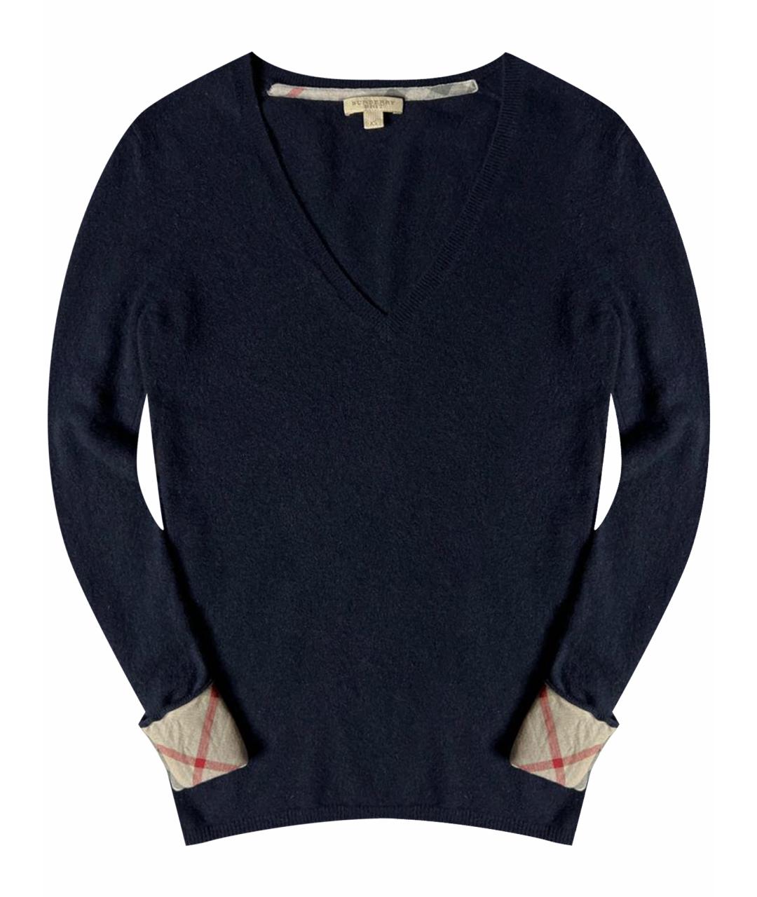 BURBERRY Темно-синий кашемировый джемпер / свитер, фото 1