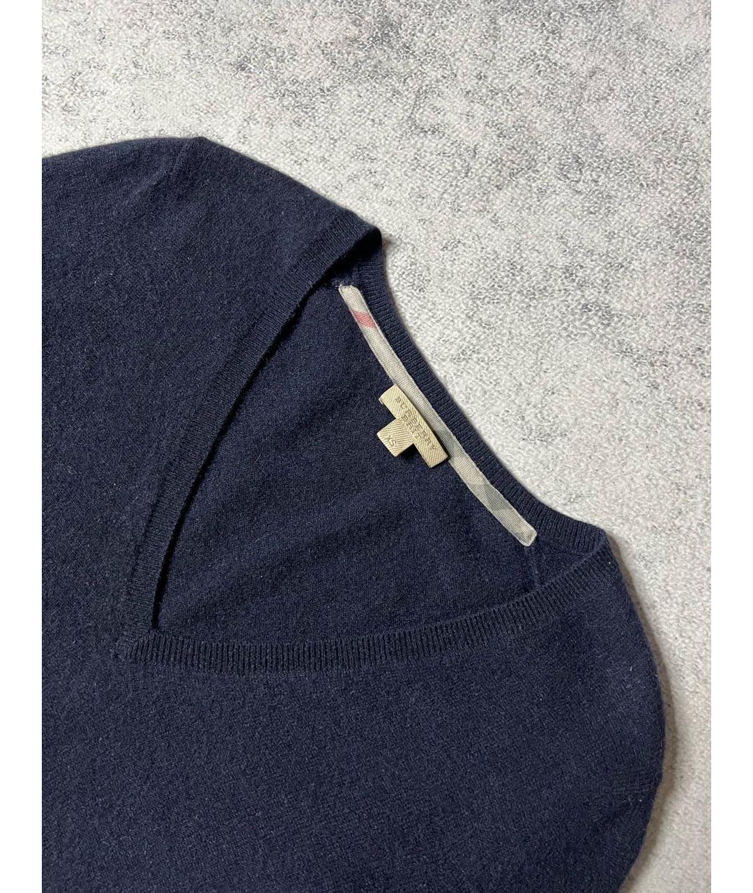 BURBERRY Темно-синий кашемировый джемпер / свитер, фото 4