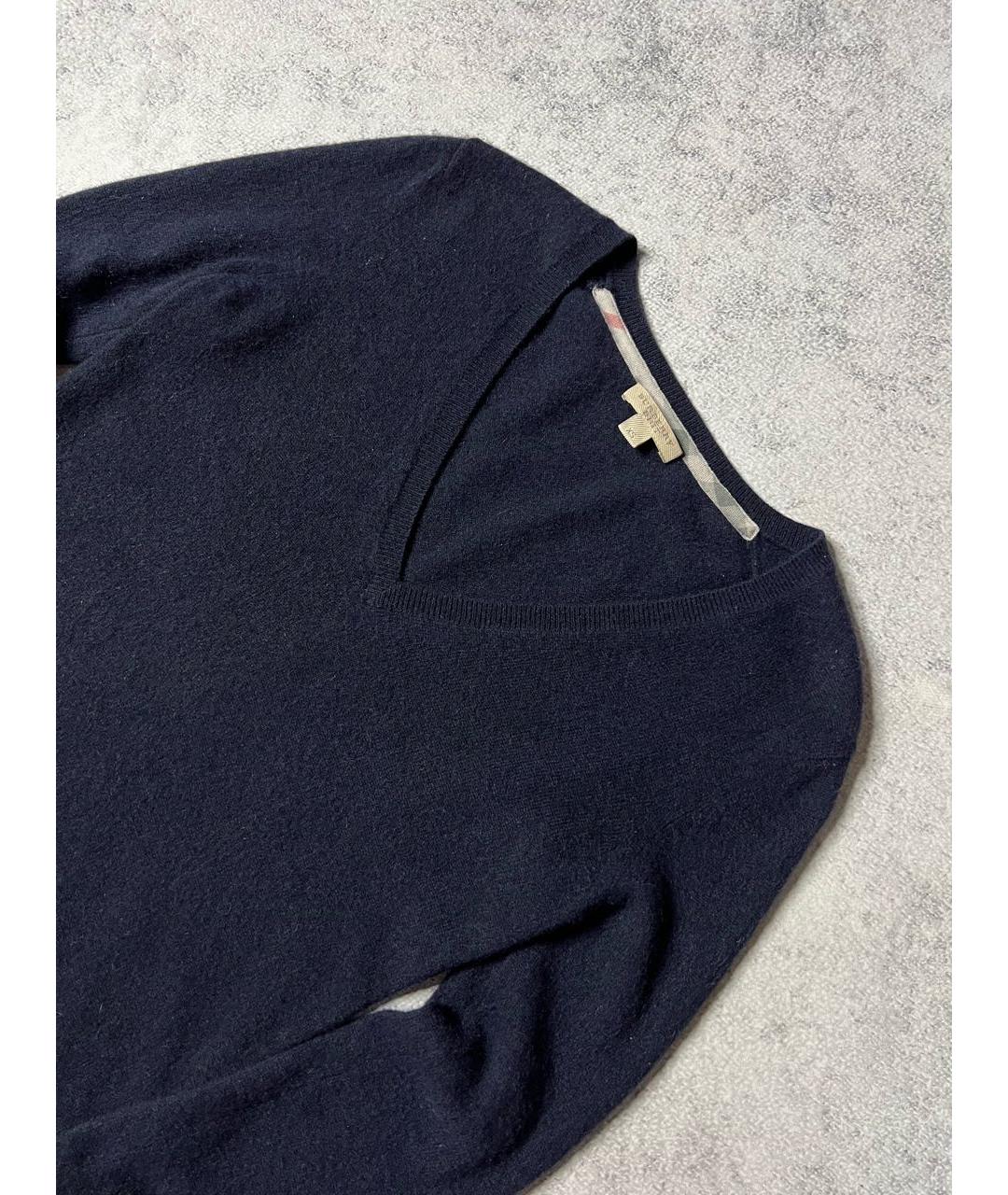 BURBERRY Темно-синий кашемировый джемпер / свитер, фото 3