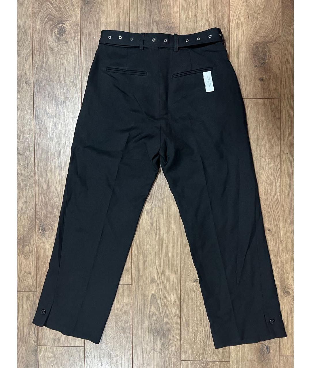 ROKH Черные шерстяные прямые брюки, фото 5