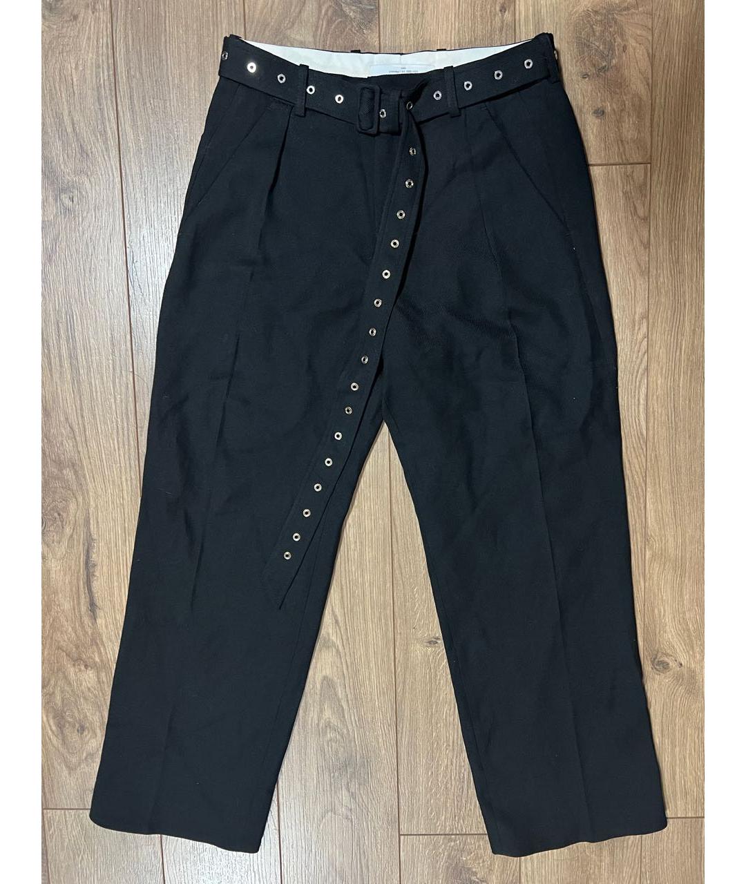 ROKH Черные шерстяные прямые брюки, фото 2