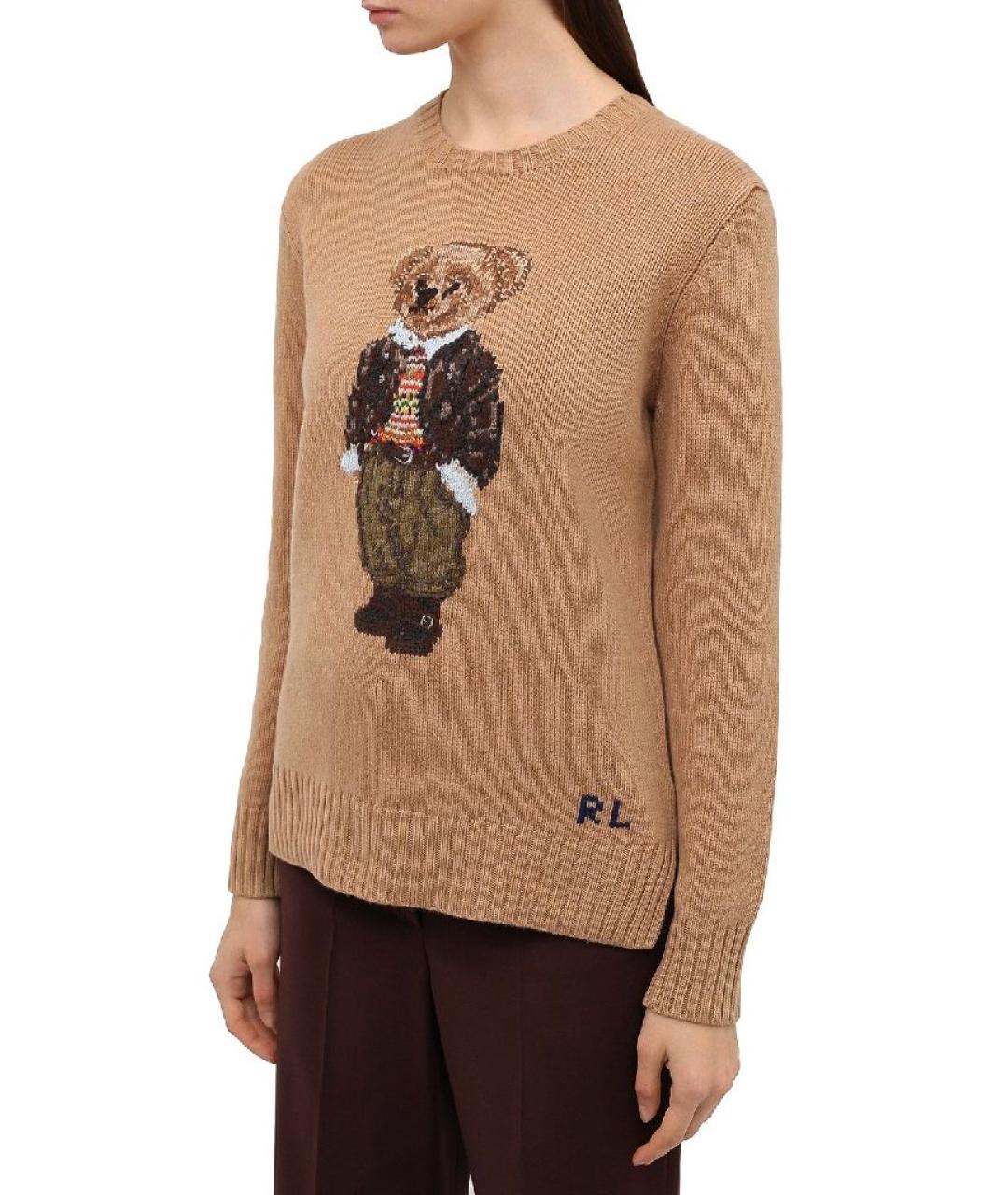 POLO RALPH LAUREN Бежевый шерстяной джемпер / свитер, фото 5