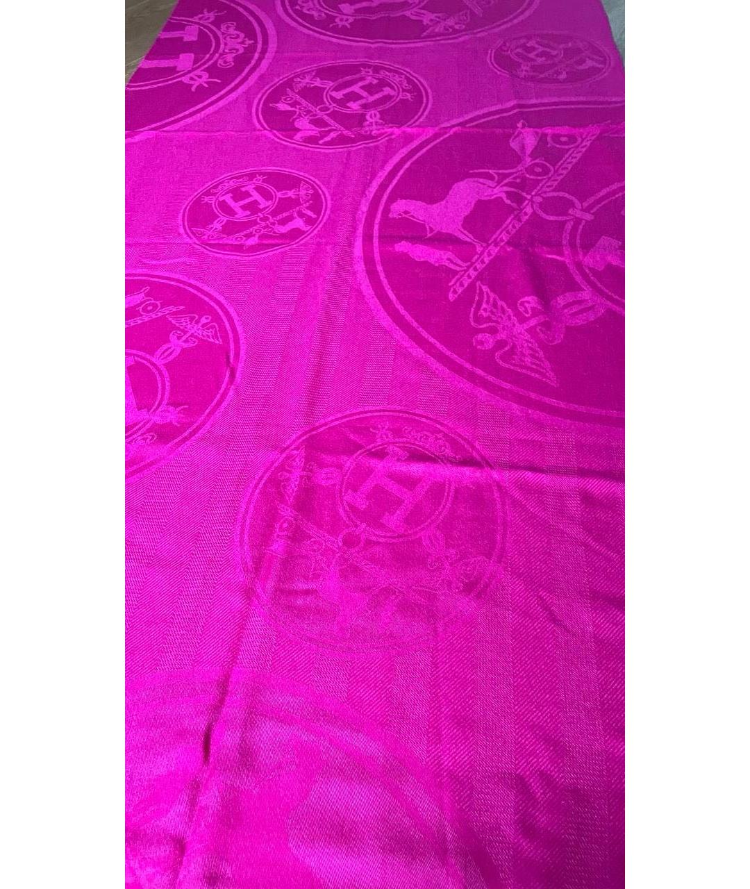 HERMES Фуксия кашемировый платок, фото 3