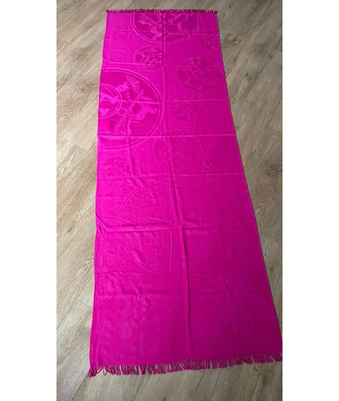 HERMES Фуксия кашемировый платок, фото 5