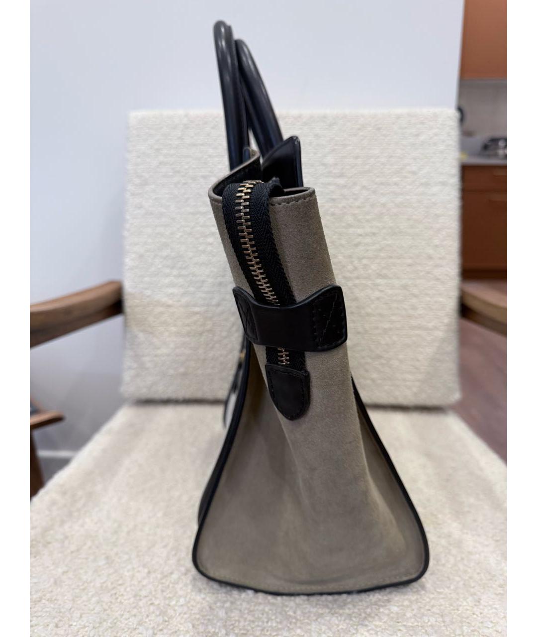 CELINE Бежевая кожаная сумка тоут, фото 3