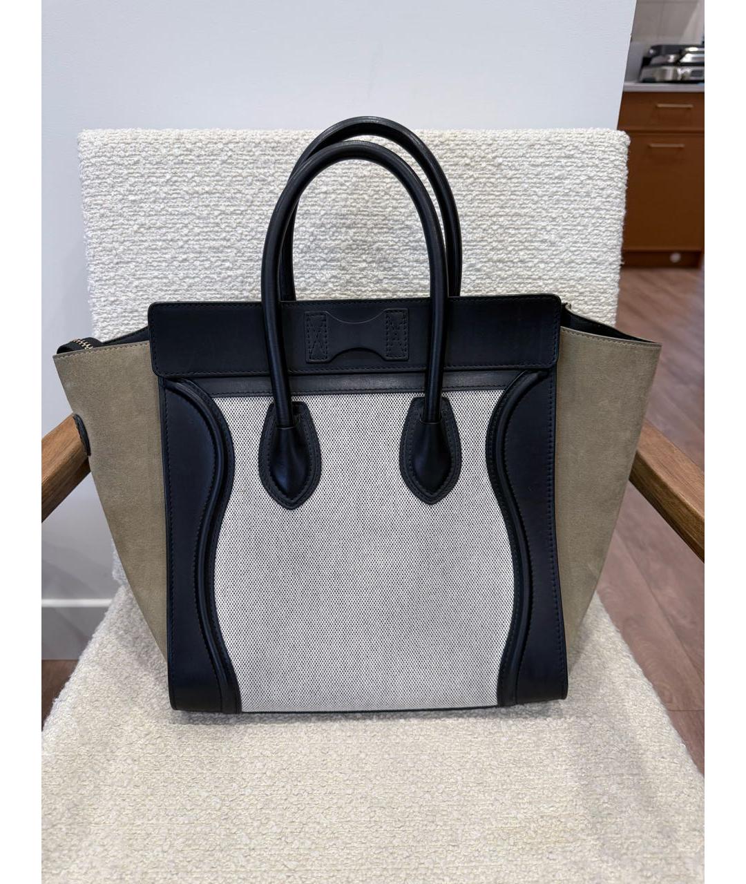 CELINE Бежевая кожаная сумка тоут, фото 4