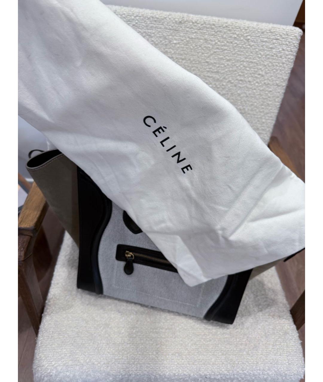 CELINE Бежевая кожаная сумка тоут, фото 9