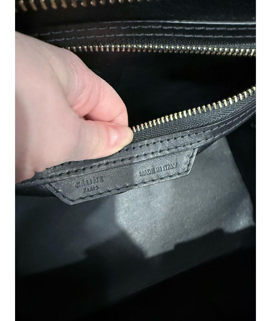 CELINE Бежевая кожаная сумка тоут, фото 7
