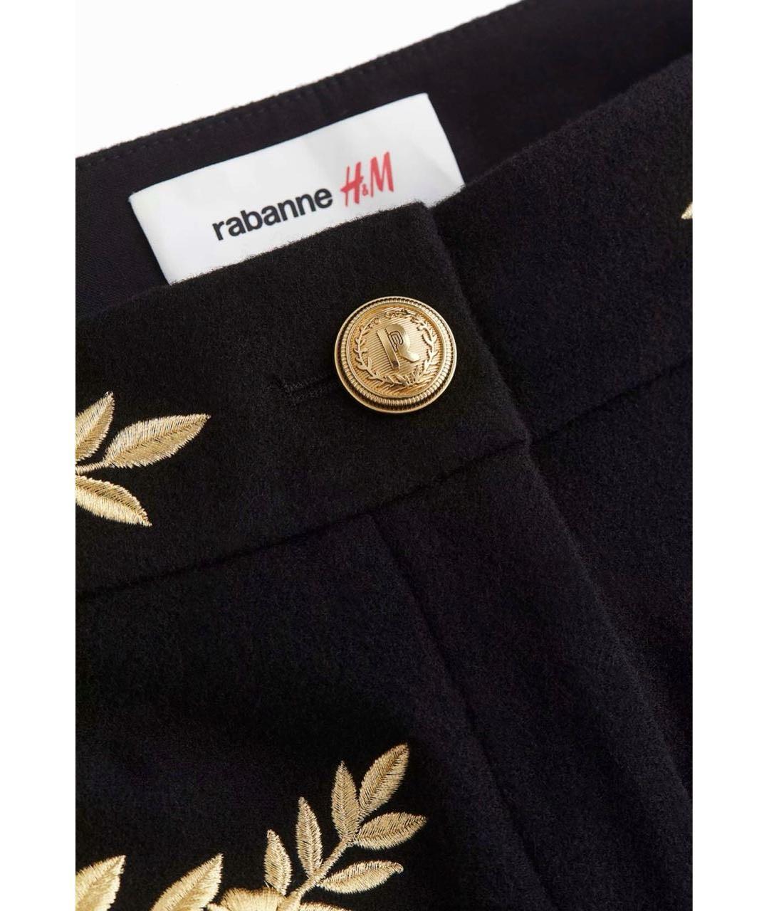 PACO RABANNE Черные шерстяные прямые брюки, фото 3