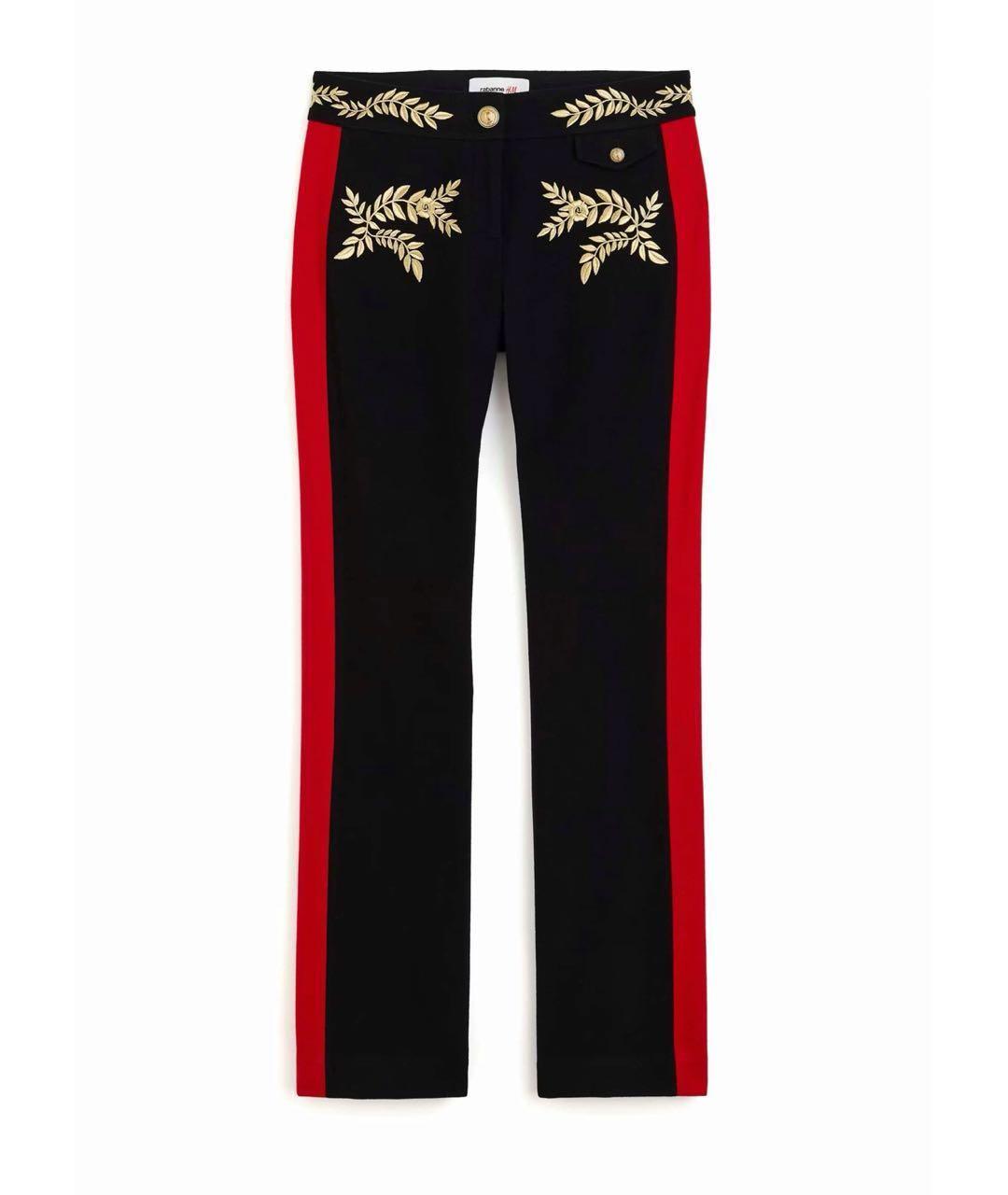 PACO RABANNE Черные шерстяные прямые брюки, фото 1