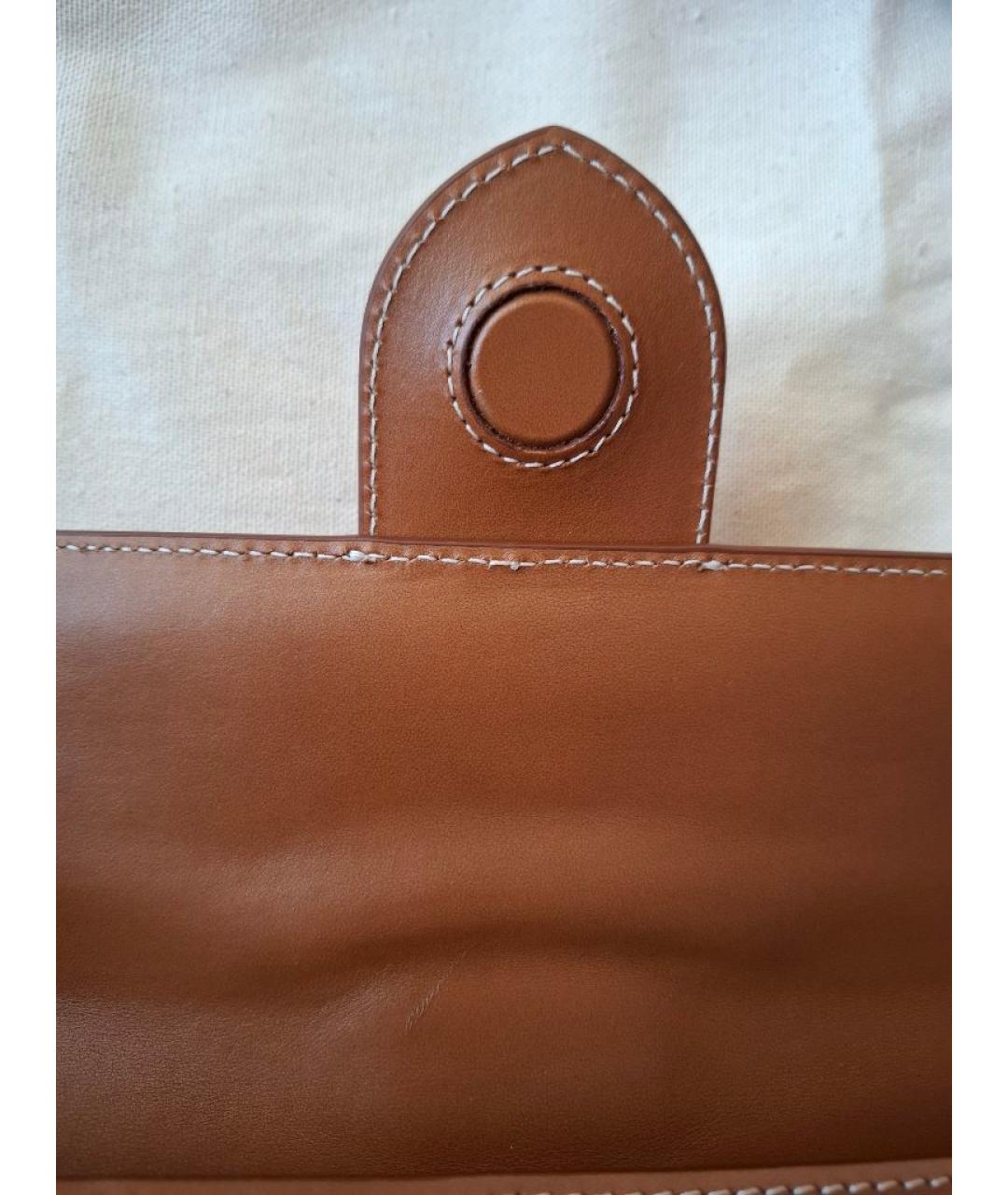 JACQUEMUS Коричневая кожаная сумка с короткими ручками, фото 4