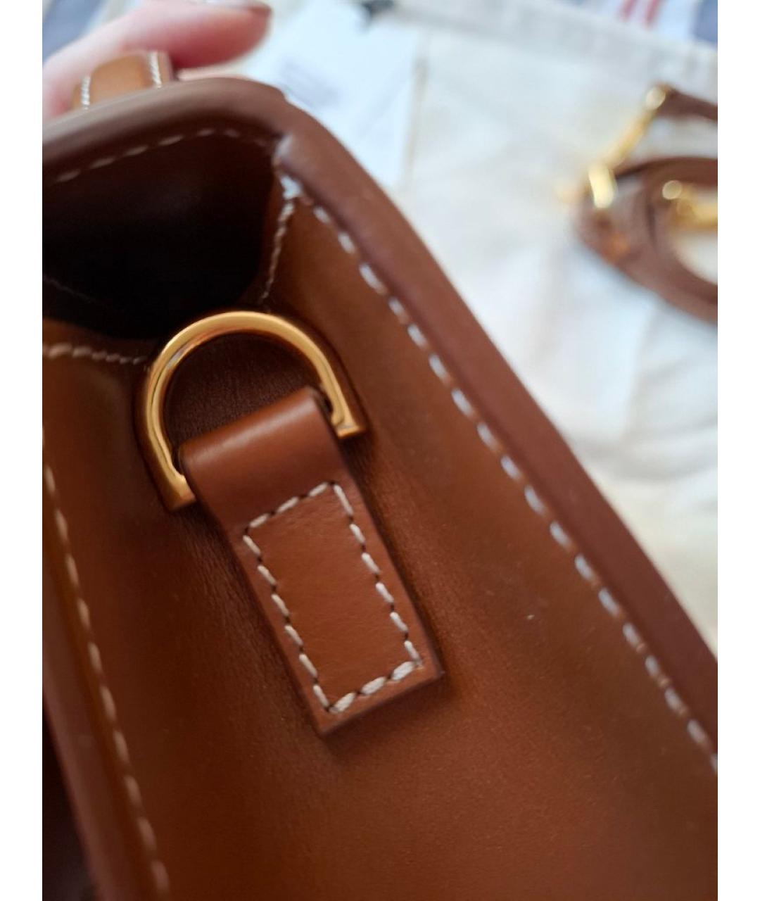 JACQUEMUS Коричневая кожаная сумка с короткими ручками, фото 2