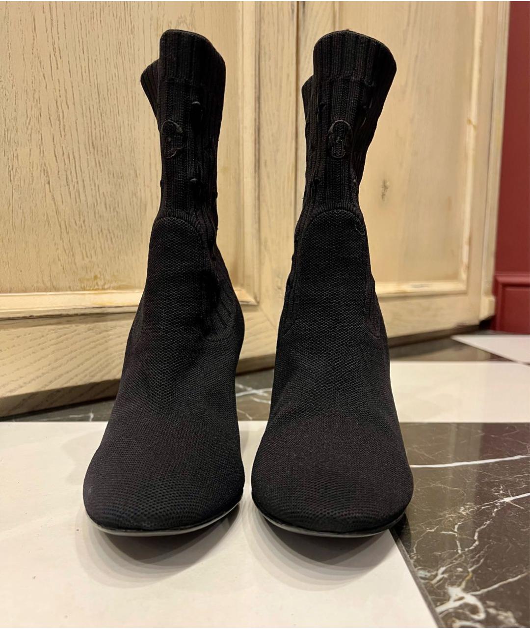 LOUIS VUITTON Черные текстильные ботильоны, фото 2