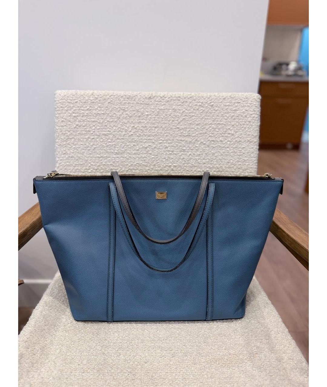 DOLCE&GABBANA Серая кожаная сумка тоут, фото 6