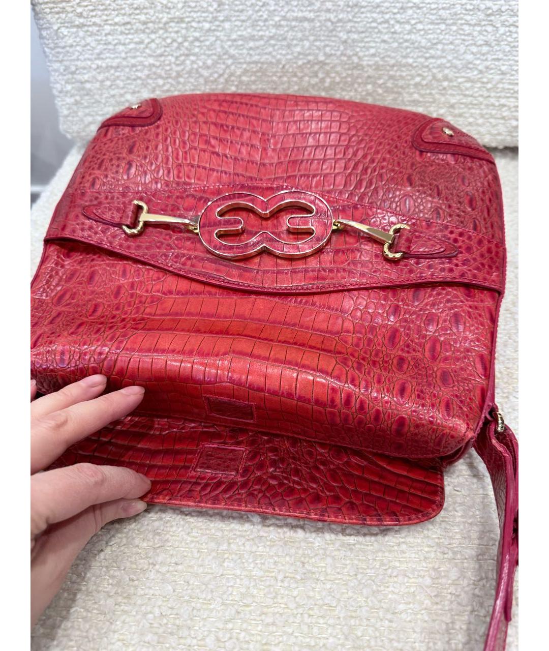 ESCADA Красная кожаная сумка с короткими ручками, фото 7