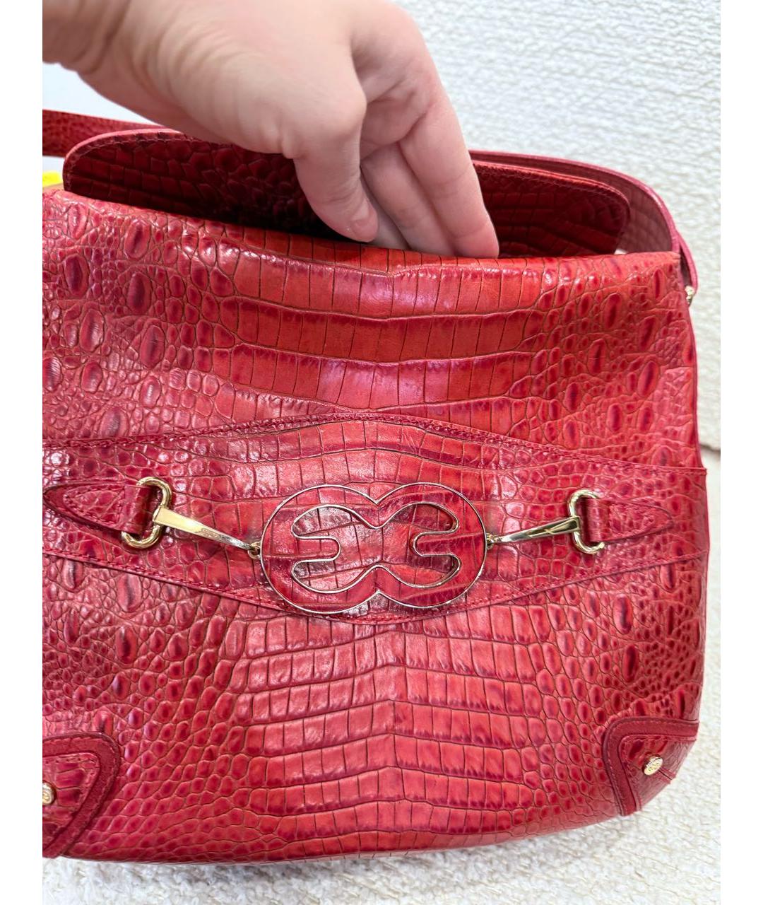 ESCADA Красная кожаная сумка с короткими ручками, фото 6