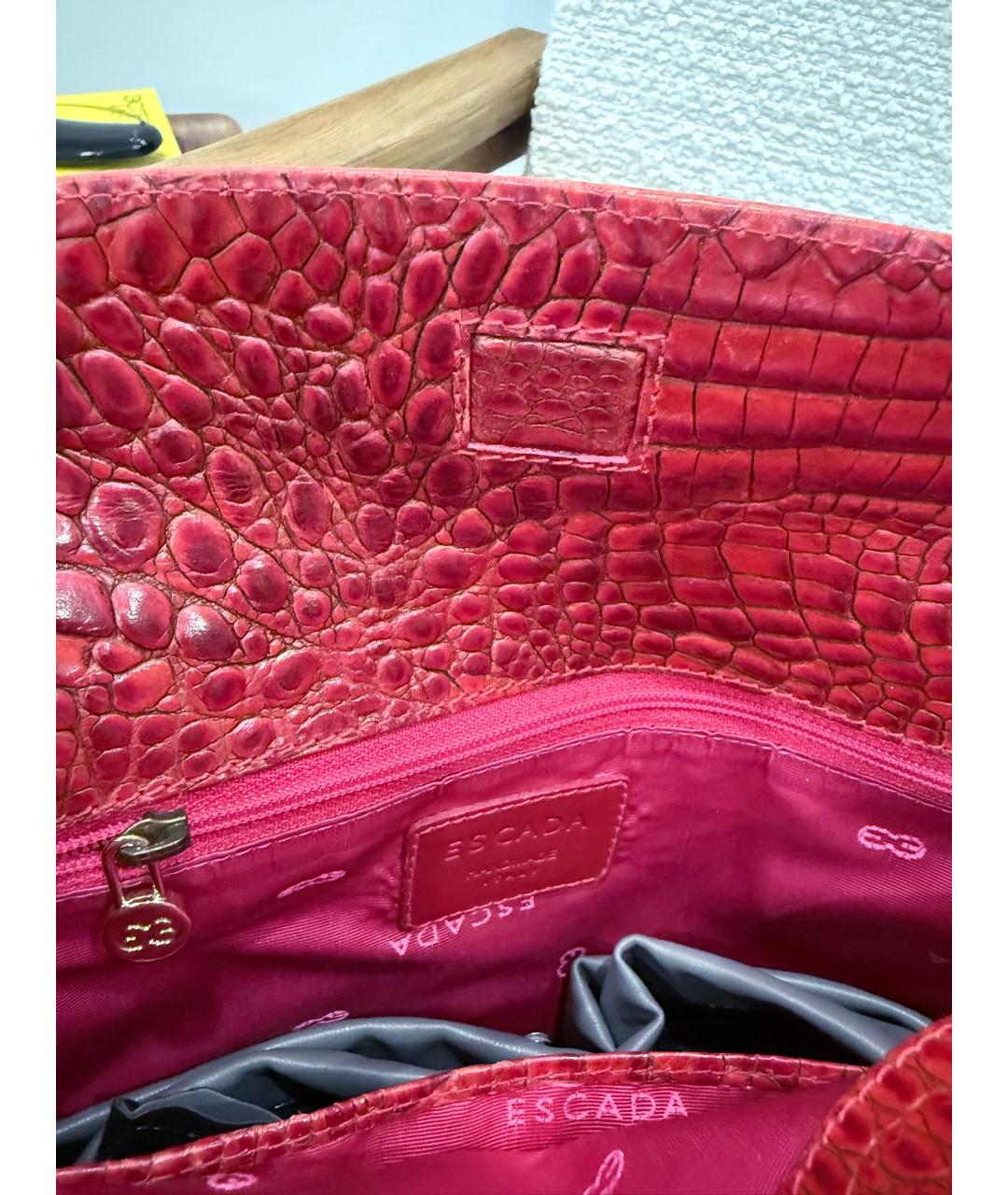ESCADA Красная кожаная сумка с короткими ручками, фото 4