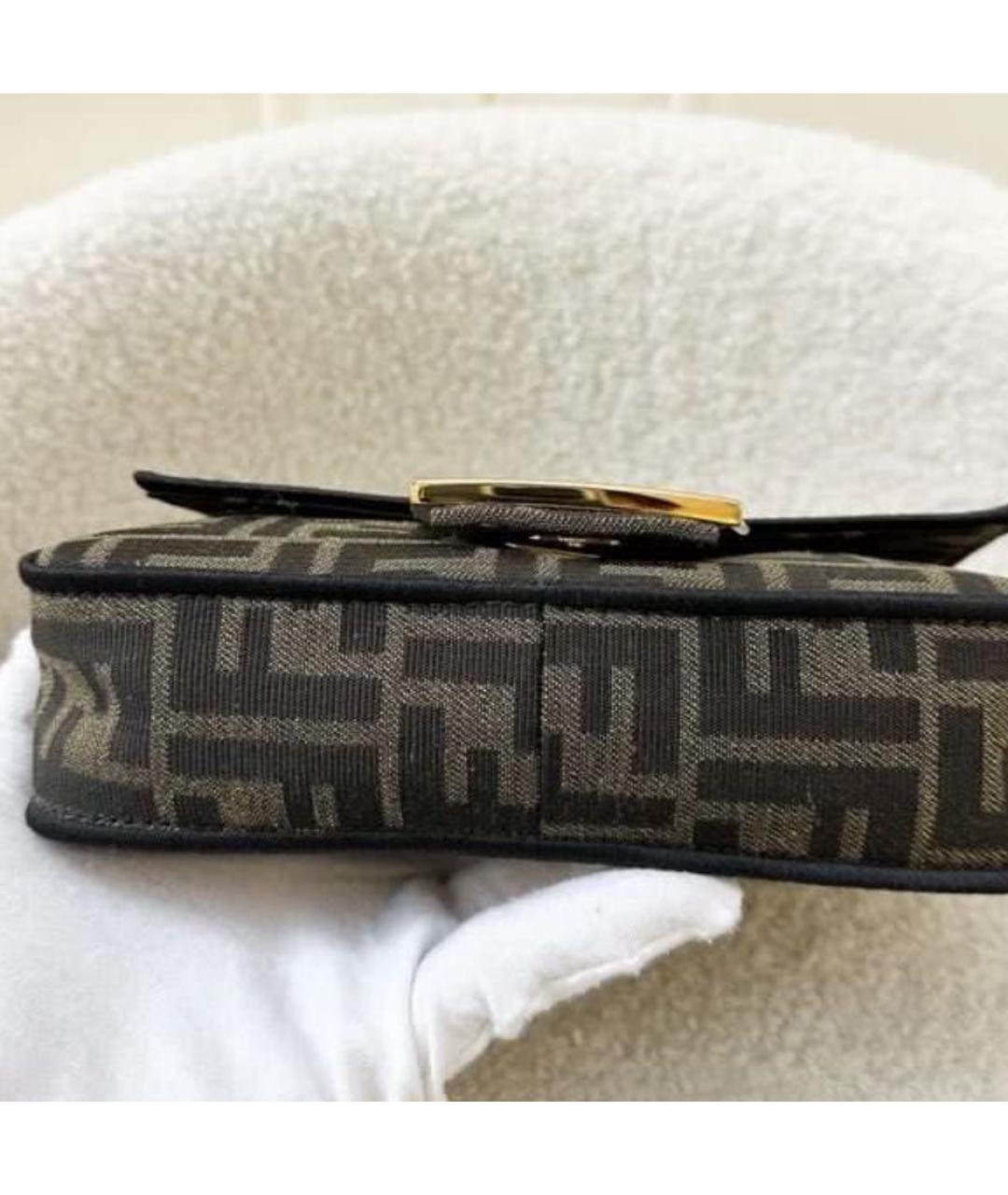 FENDI Коричневая жаккардовая сумка через плечо, фото 3