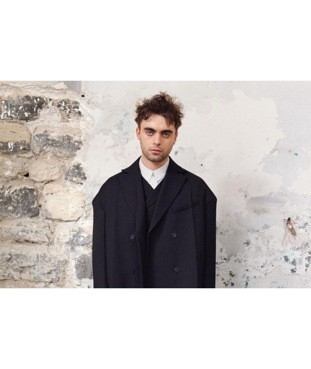 ROKH Черное шерстяное пальто, фото 3