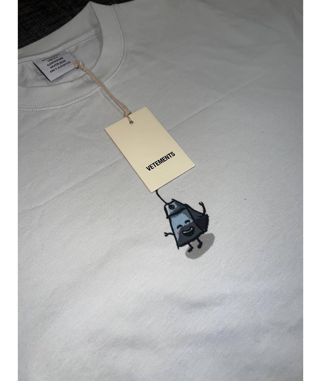 VETEMENTS Бежевая хлопковая футболка, фото 2