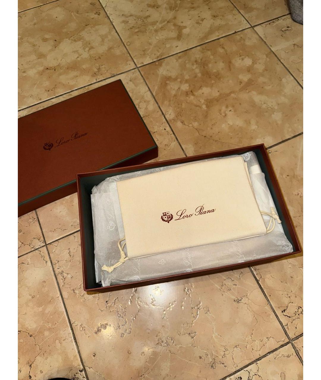 LORO PIANA Бежевые кожаные лоферы, фото 4