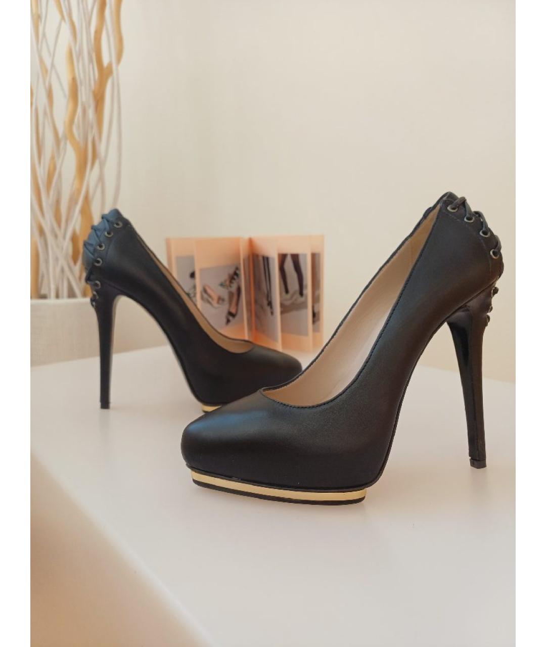 LE SILLA Черные кожаные туфли, фото 4