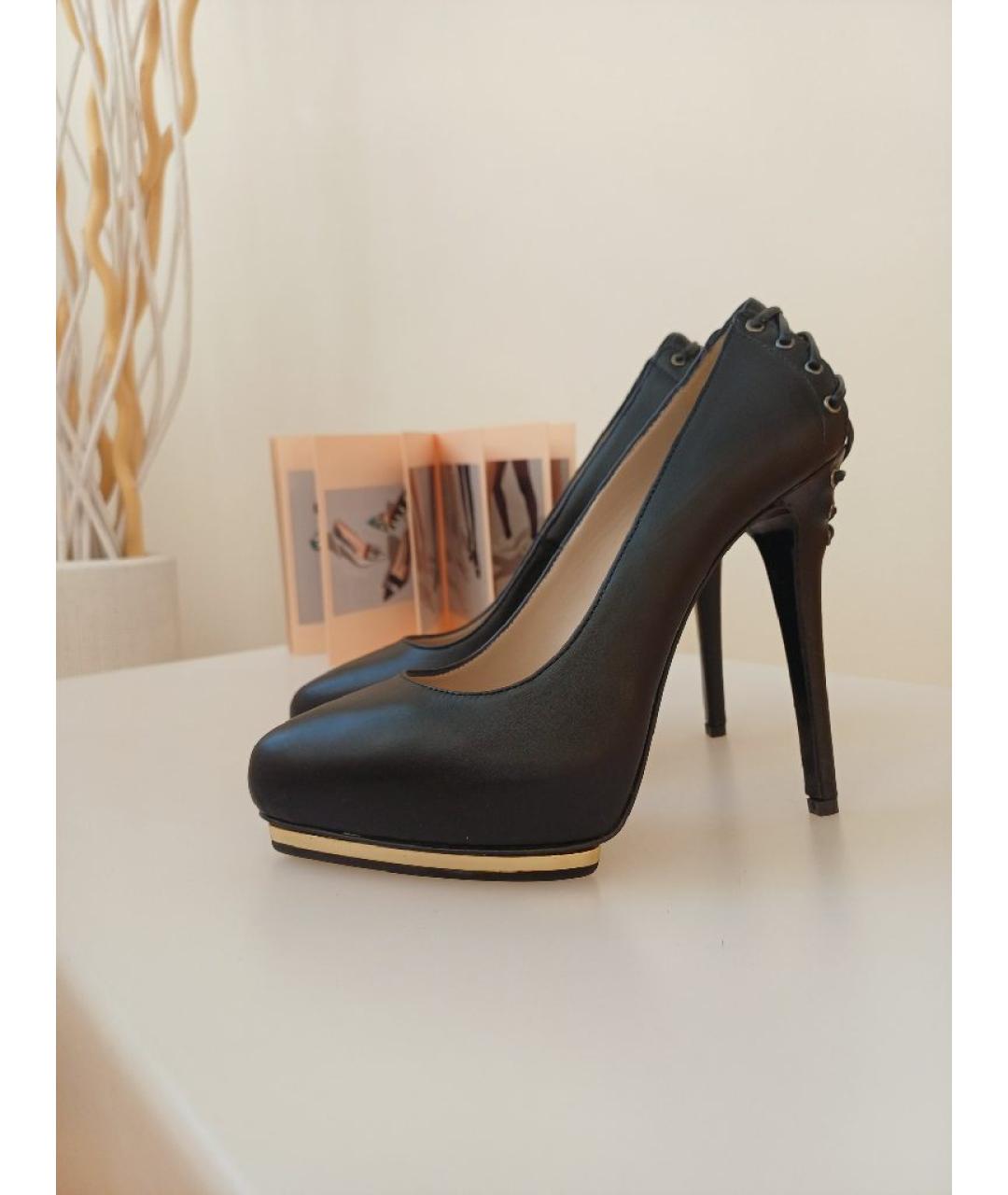 LE SILLA Черные кожаные туфли, фото 2