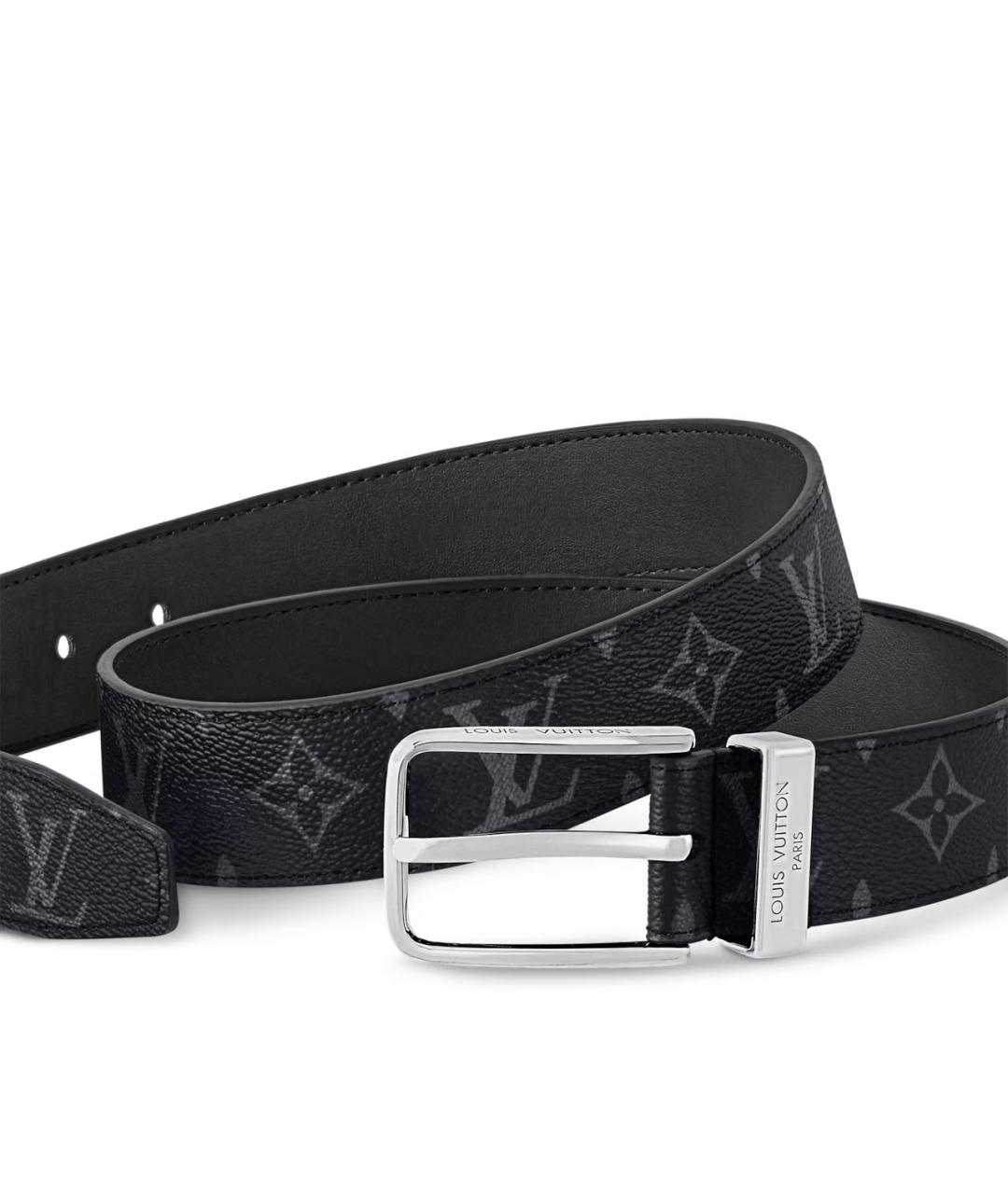 LOUIS VUITTON Черный кожаный ремень, фото 2