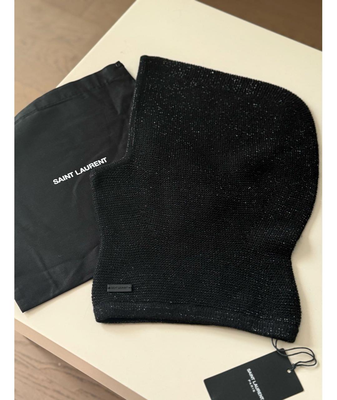 SAINT LAURENT Черный кашемировый капюшон, фото 4