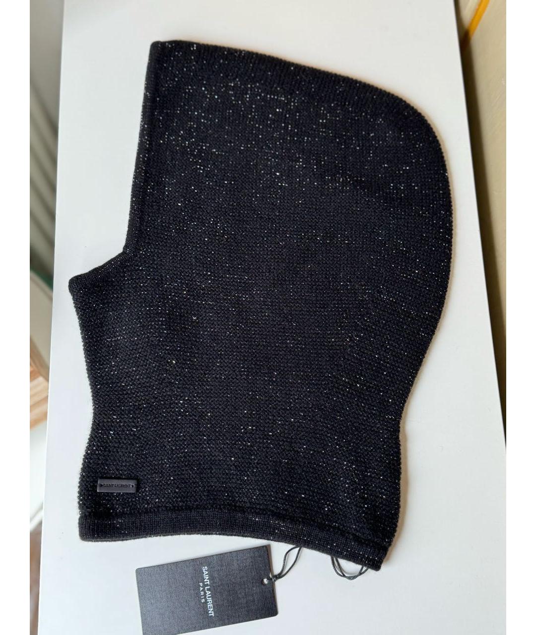 SAINT LAURENT Черный кашемировый капюшон, фото 5